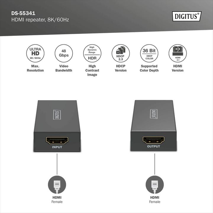 Produktbild Digitus HDMI Repeater, 8K/60Hz