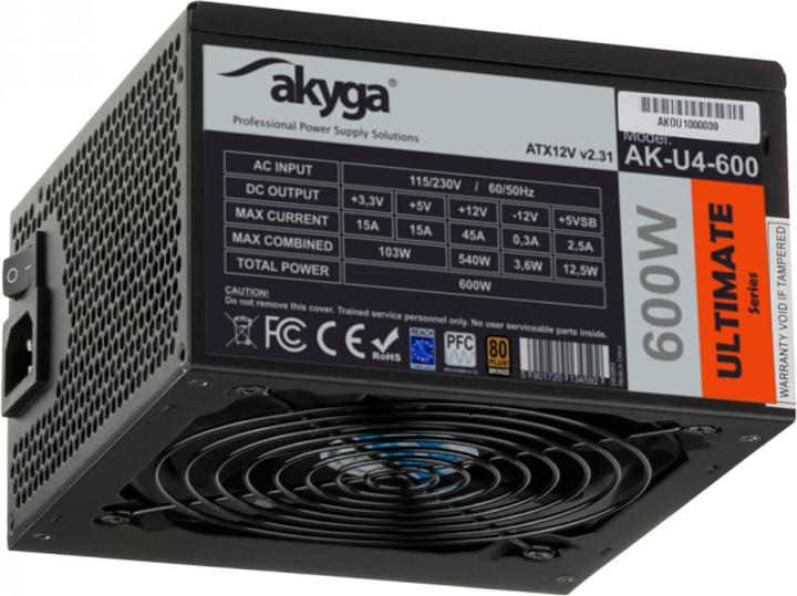 Produktbild Akyga Ultimatives ATX-Netzteil 600 W AK-U4-600 80 PLUS Bronze PCI-E PFC (600 W)