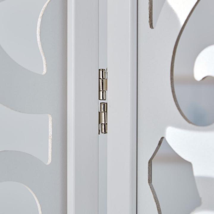 Actual product image Greendeco 3 Partition Wood Partition Spanish Wall Privacy Screen White