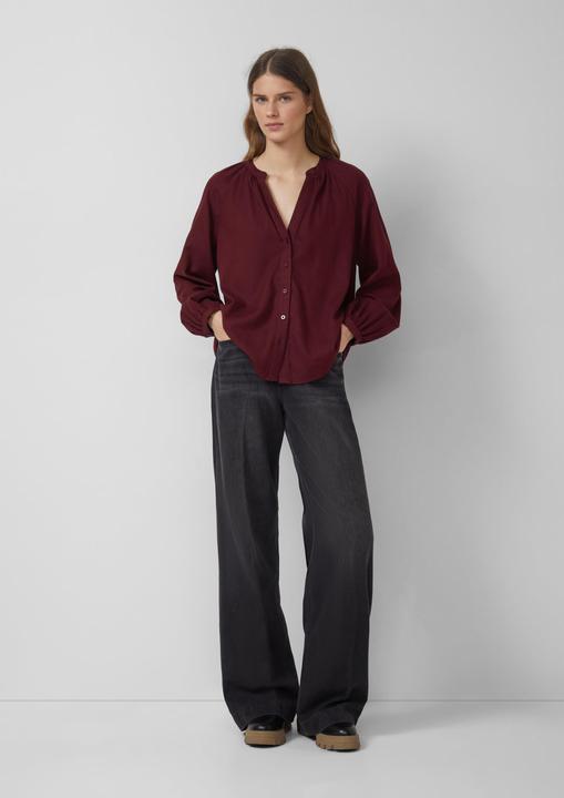 Immagine prodotto s.Oliver Bluse Geraffte Bluse im Relaxed Fit mit durchgehender Knopfleiste (40)