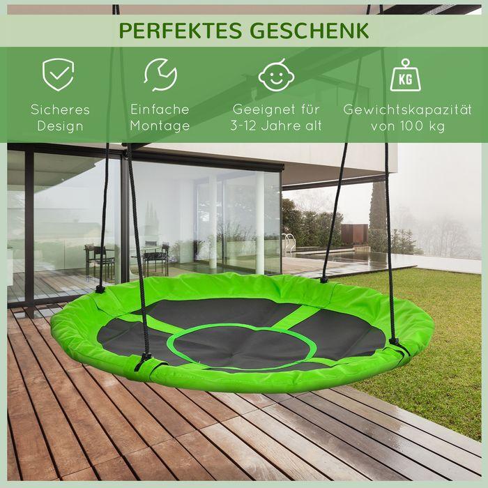 Actual product image Swisshandel24 Nest swing Ø110 cm, hanging swing up to 150 kg, adjustable children's swing, plate swing for 3-12