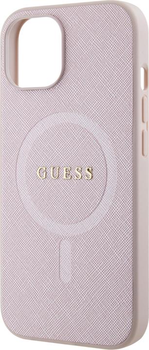 Actual product image Guess GUHMP15SPSAHMCP iPhone 15 6.1" różowy/pink hardcase Saffiano MagSafe (Apple iPhone 15)