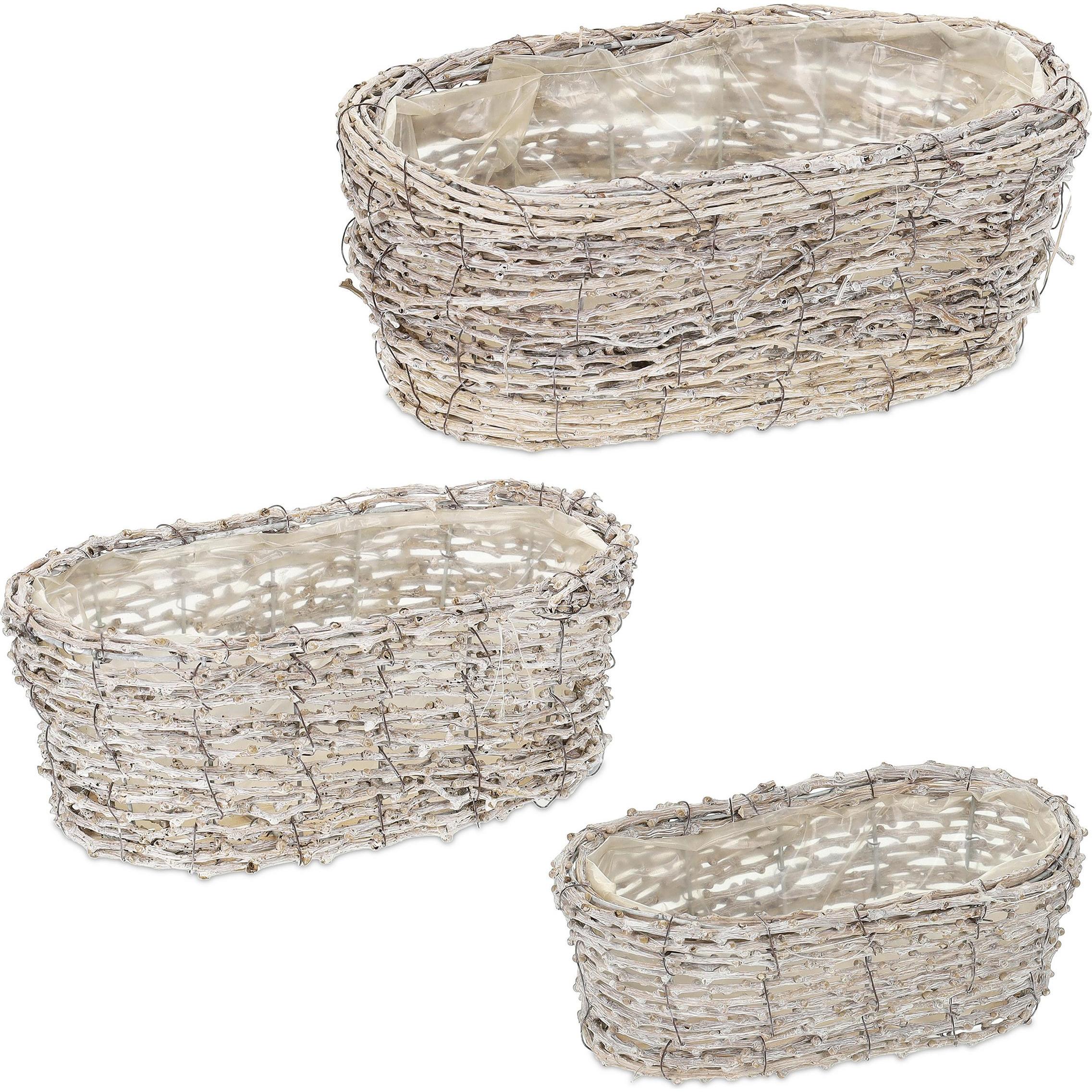 Relaxdays, Blumentopf, 3x Blumentopf (34 cm)