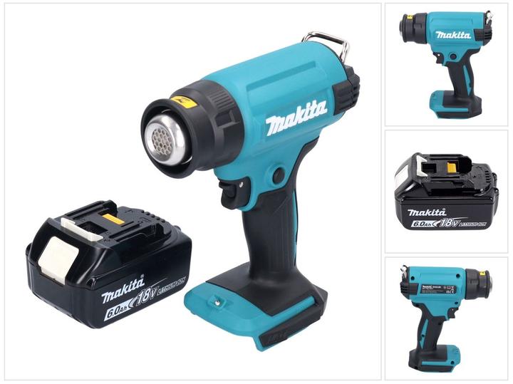 1x Makita DHG 180 pistolet à air chaud sans fil, 1x Makita BL 1860 B 18 V 6,0 Ah batterie, sans chargeur