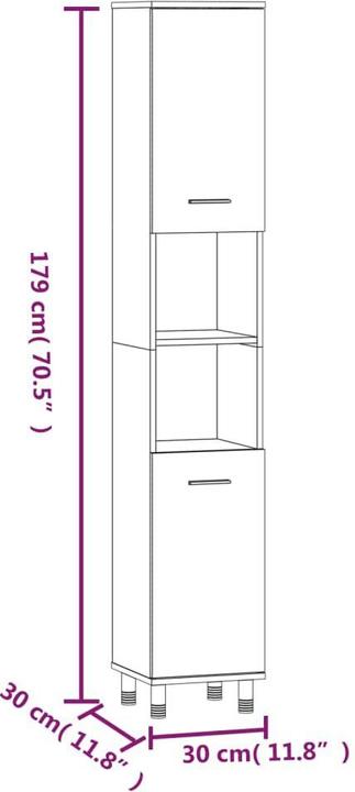 Image du produit vidaXL Badezimmerschrank (30 x 30 x 179 cm)