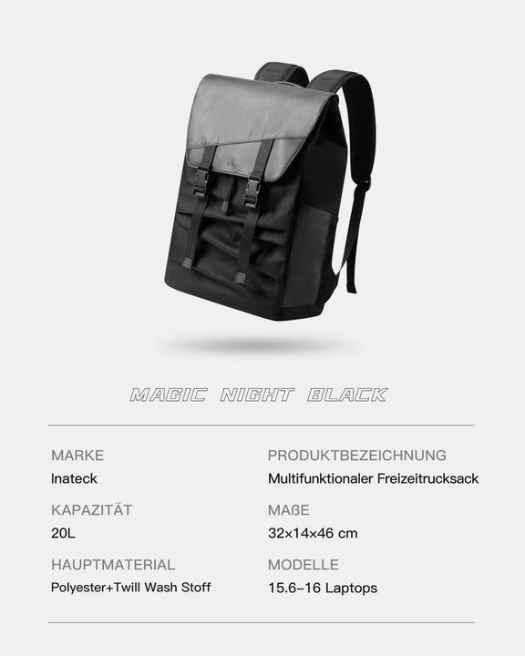 Produktbild Inateck Notebook-Rucksack BP01008 black 20L (20 l)