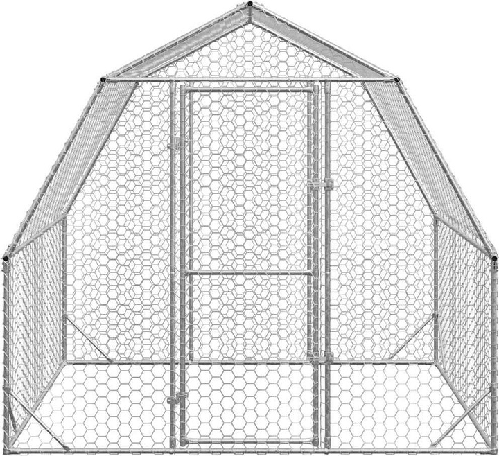 Immagine prodotto VidaXL Pollaio 2,5x2x2,25 m Recinto per polli ruspanti in acciaio zincato Recinto per animali