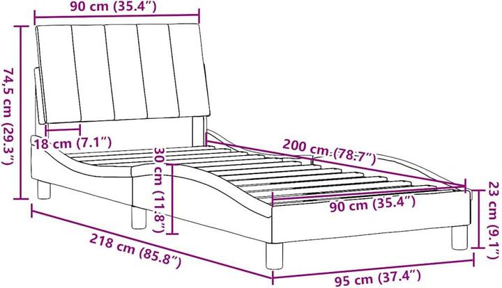Image du produit vidaXL Bettgestell (90 x 200 cm)