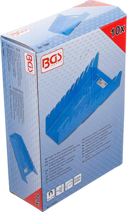 Actual product image BGS Magnet Holder for Combination / Ring Spanners | Metal | 10 Stacking Shelfs