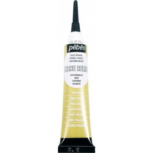 Pebeo, Künstlerfarbe + Bastelfarbe, Cerne Relief (Bleichgold, 20 ml)