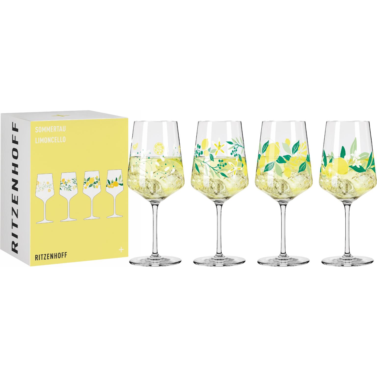 Thumbnail - Ritzenhoff Aperitif-Glas SOMMERTAU F24 Limoncello Hugo 4er Set Inhalt je 544 ml, Cocktailgläser, Mehrfarbig