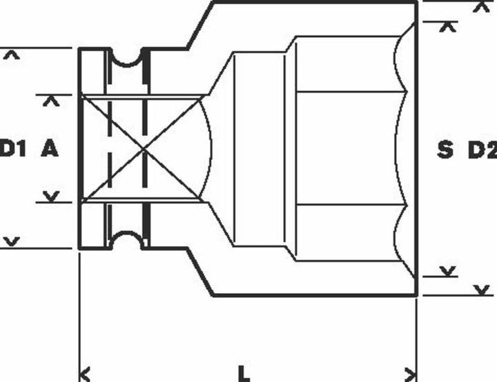 Produktbild Bosch Professional Zubehör Steckschlüsseleinsatz, SW 27 mm, L 57 mm, 54 mm, M18, 45,5 mm (27 mm)