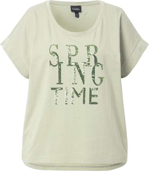 Actual product image Ulla Popken Springtime Sequined Short Sleeve Tee (62)