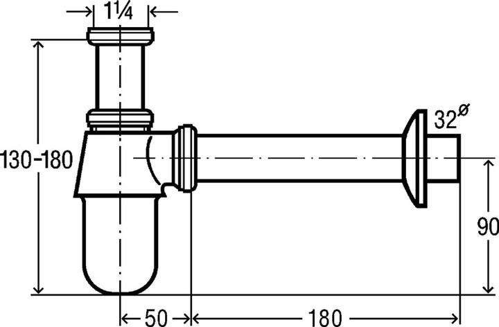 Productafbeelding Viega Geurafsluiter 5753 G 1 1/4x32mm, messing, verchroomd (Hevelaansluiting, 1 1/4")