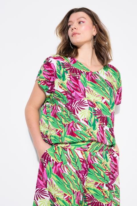 Produktbild Studio Untold Blusenshirt, oversized, Jungle-Print, V-Ausschnitt (54)