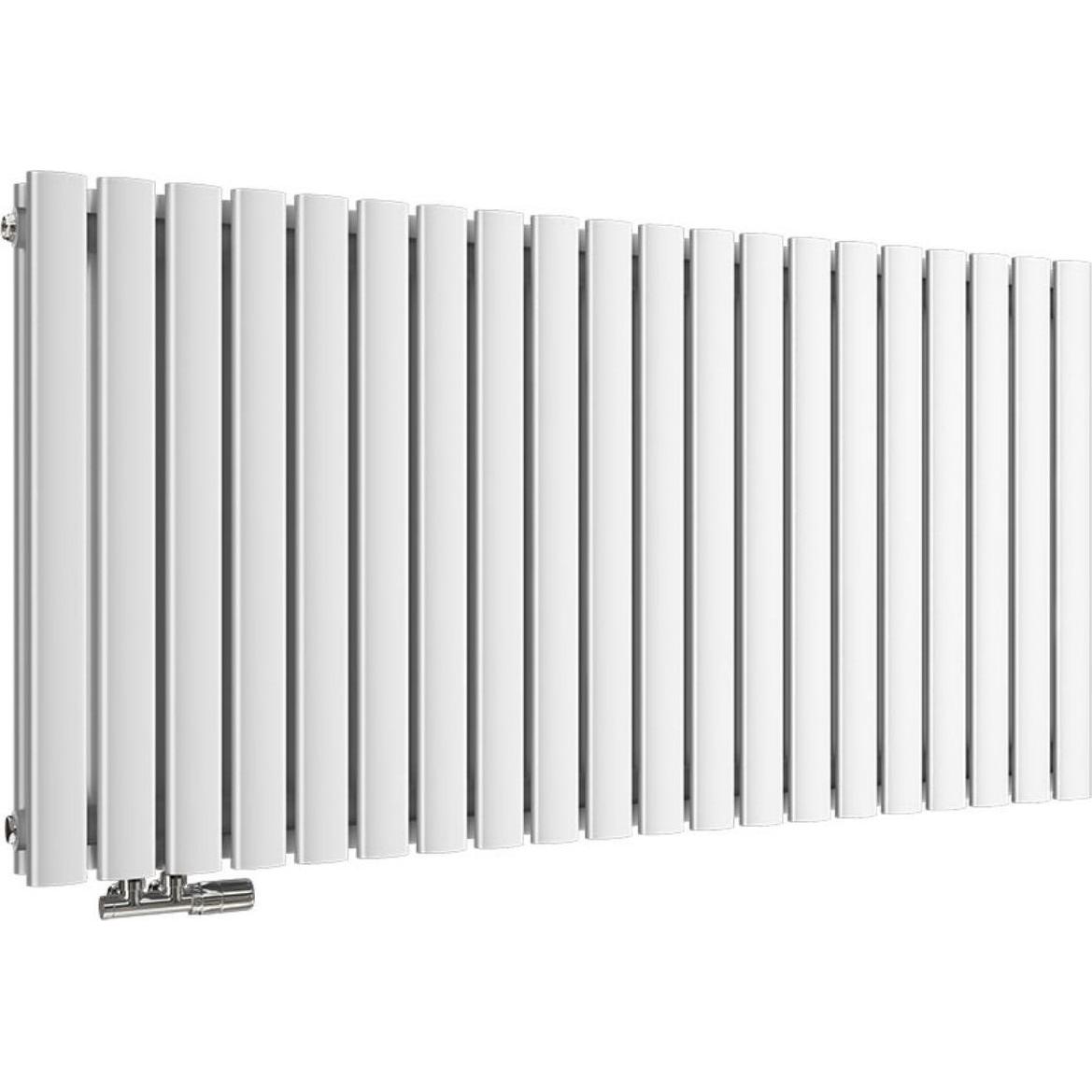 Emke Heizkörper, Ovaler Heizkörper, Weiss 60x110cm 1828W Doppellagig, Heizkörper, Weiss