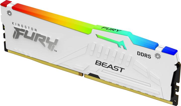 Actual product image Kingston FURY Beast 32GB DIMM 5200MT/s DDR5 CL40 White RGB XMP (1 x 32GB, 5200 MHz, DDR5 RAM, DIMM)