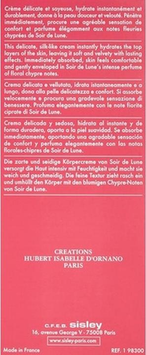 Image du produit Sisley Crème Parfumée Hydratante Soir de Lune (Crème pour le corps, 150 ml)