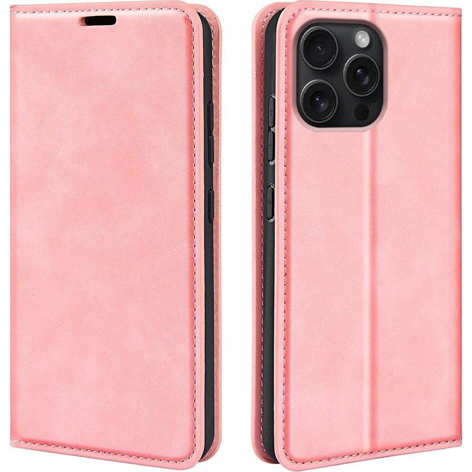 Cover-Discount iPhone 16 Pro - Stand Flip Case Hülle (Apple iPhone 16 Pro), Smartphone Hülle, Rosa