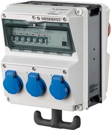 Actual product image Mennekes MEN 970005 AMAXX socket outlet combination, housing 260x225 mm (HxW) electro-grey (3x)