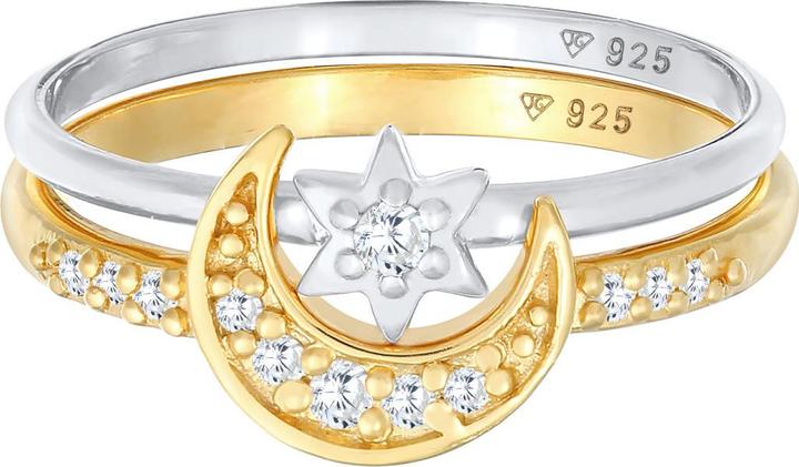 Immagine prodotto Elli Astro, Mezzaluna, Set di anelli, Stelle (52, 925 Argento)