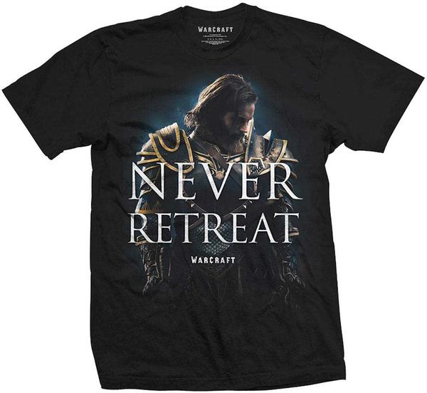 Actual product image Rock Off World of Warcraft Unisex Tee: Never Retreat (XXL)