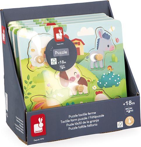 Image du produit Janod Puzzle Tactile Ferme (5 pièces)