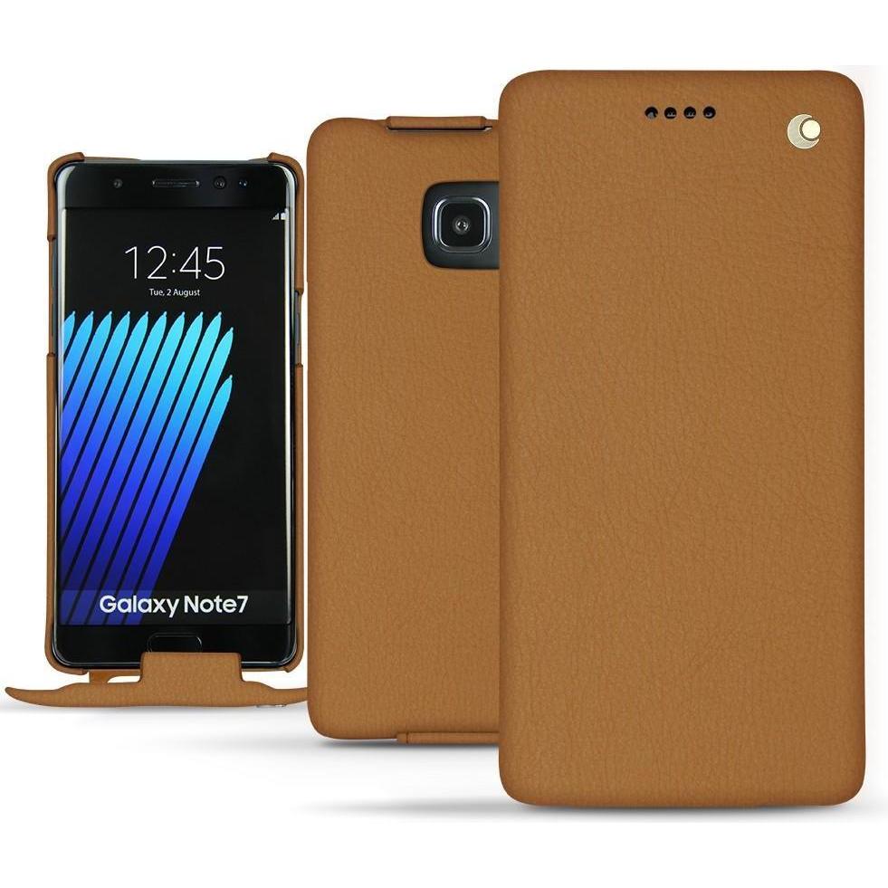 Noreve Lederschutzhülle vertikal (Samsung Galaxy Note 7), Smartphone Hülle, Braun