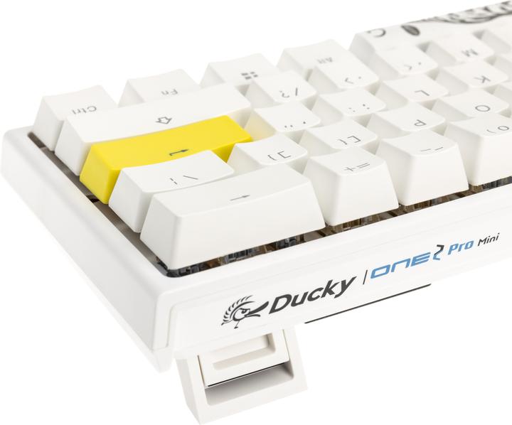 Produktbild Ducky One 2 Pro Mini White Edition Gaming Tastatur, RGB LED - Cherry Silent Red (US) (US, Kabelgebunden)