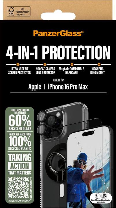 Produktbild PanzerGlass 4-in-1 Protection Bundle (1 Stk., Apple iPhone 16 Pro Max)