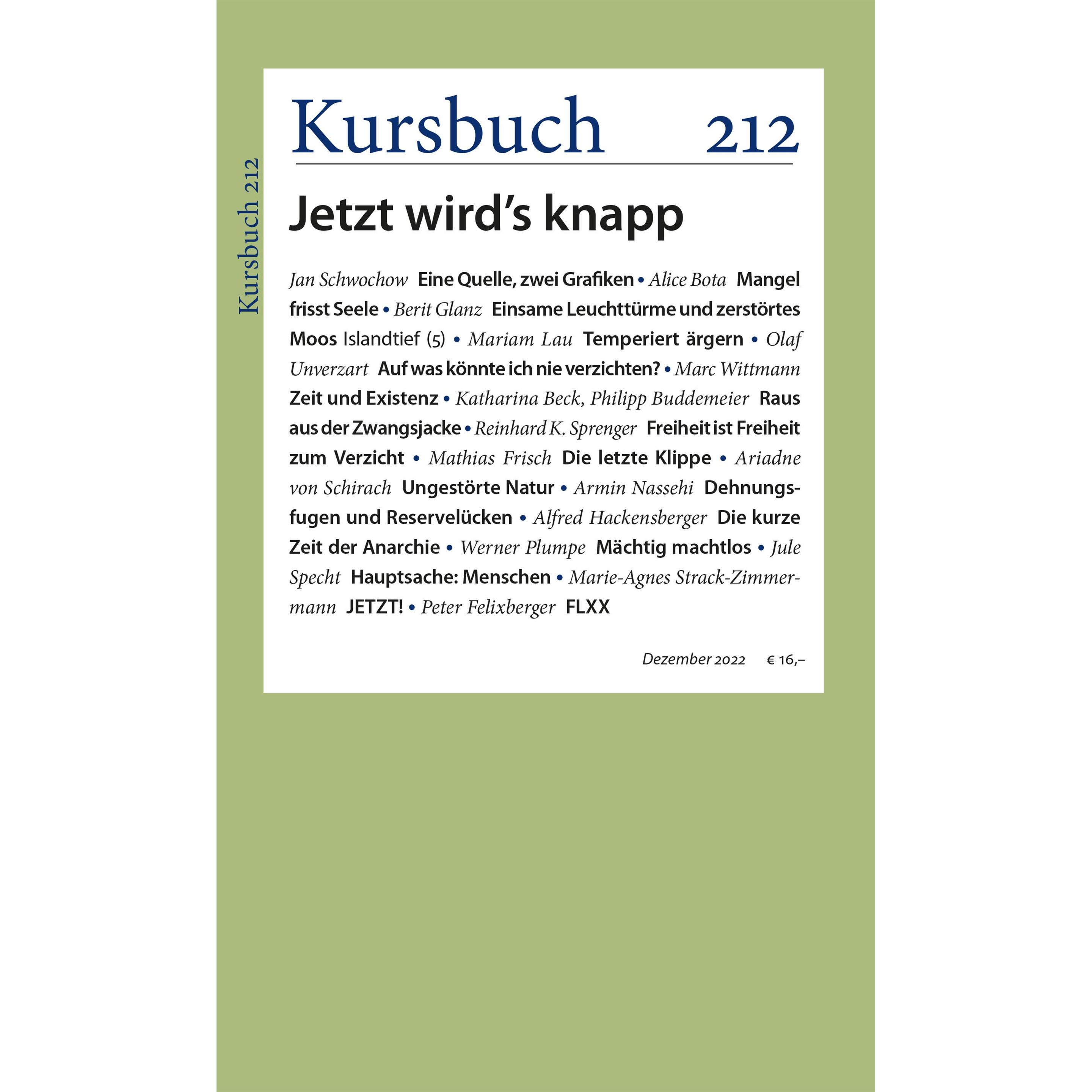 Kursbuch 212, Sachbücher von Armin Nassehi, Peter Felixberger, Sibylle Anderl