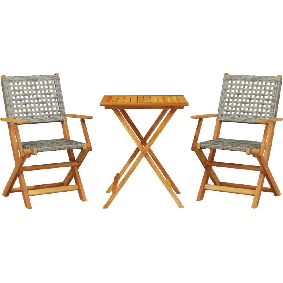 VidaXL, Gartentisch + Balkontisch, 3-tlg. Bistro-Set und (60 cm)