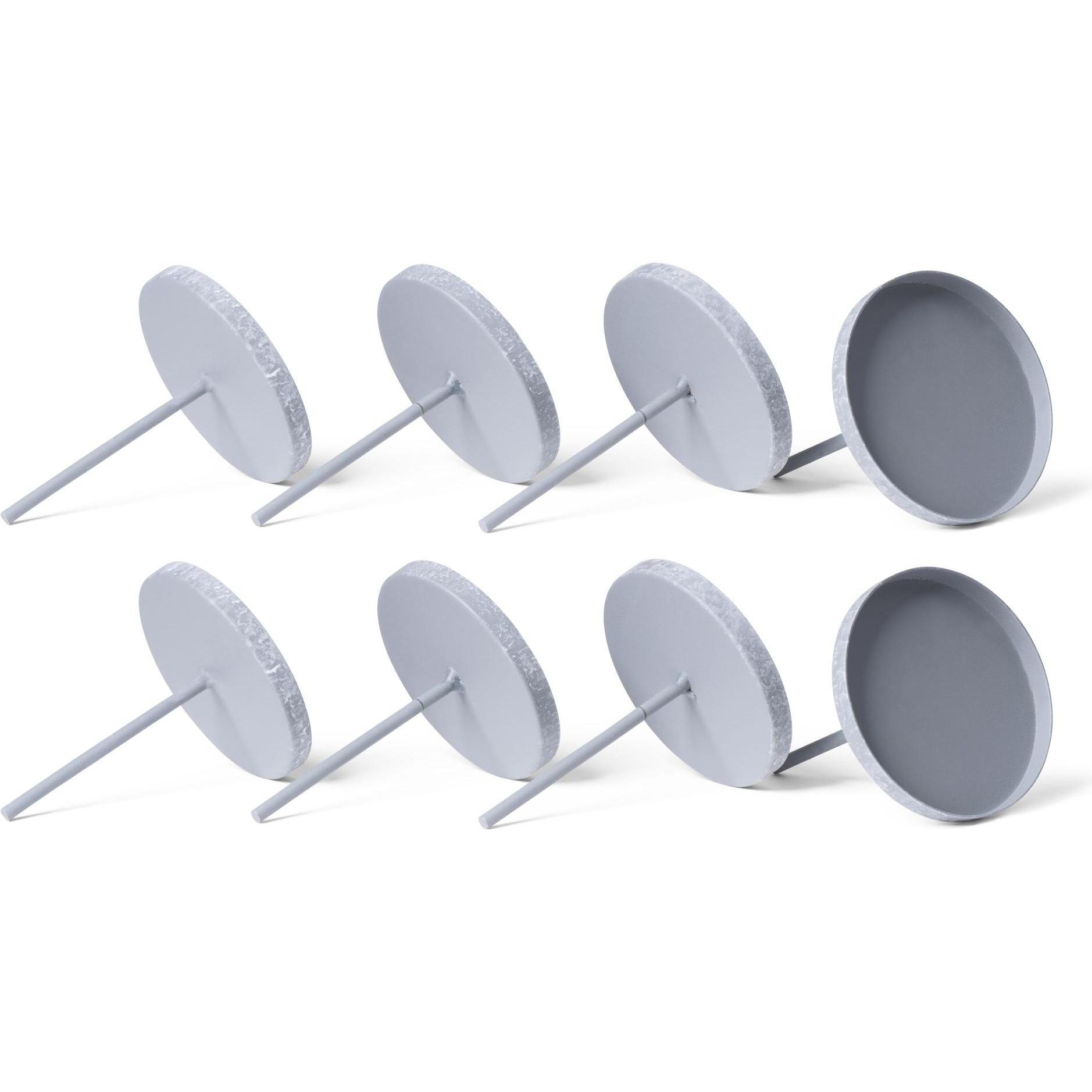 Novaliv, Kerzenständer, 8x Kerzenpick Flach 6,5 cm GRAU