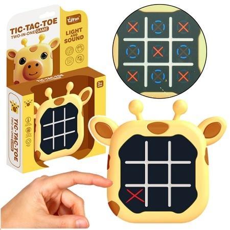 Lean Toys 3in1 Spiel Tic-Tac-Toe Memory gelbe Giraffe (2 Players)