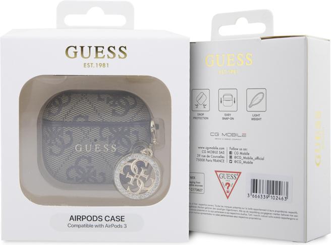 Image du produit Guess Housse pour Airpods 3 4G Script avec breloque scintillante ornée de strass (Manchon pour casque d'écoute)