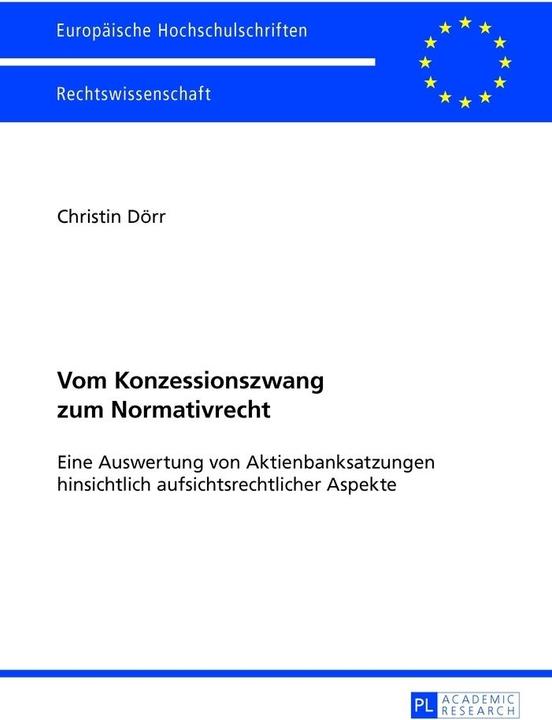 Produktbild Vom Konzessionszwang zum Normativrecht (Deutsch, Christin Dörr, 2013)