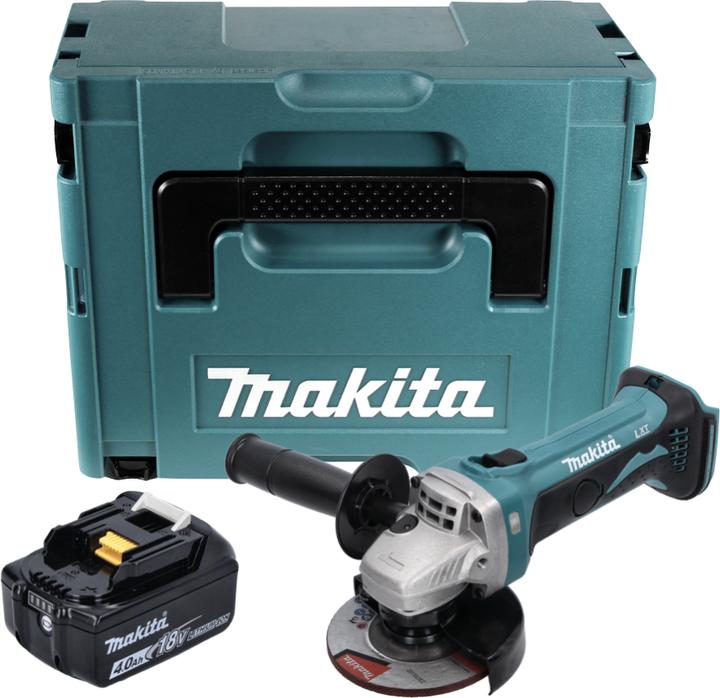 Produktbild Makita DGA 452 M1J Akku Winkelschleifer 18 V 115 mm + 1x Akku 4,0 Ah + Makpac - ohne Ladegerät (115 mm)