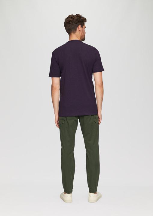 Produktbild S.Oliver T-Shirt Logo-Shirt mit Rollkante und Flammgarnstruktur (S)