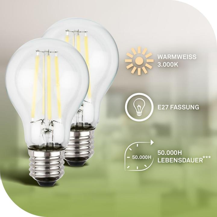 Actual product image Briloner BULB A Ultraeffizientes A60 Leuchtmittel EEK A, 2er Set (E27, 840 lm, 2x)
