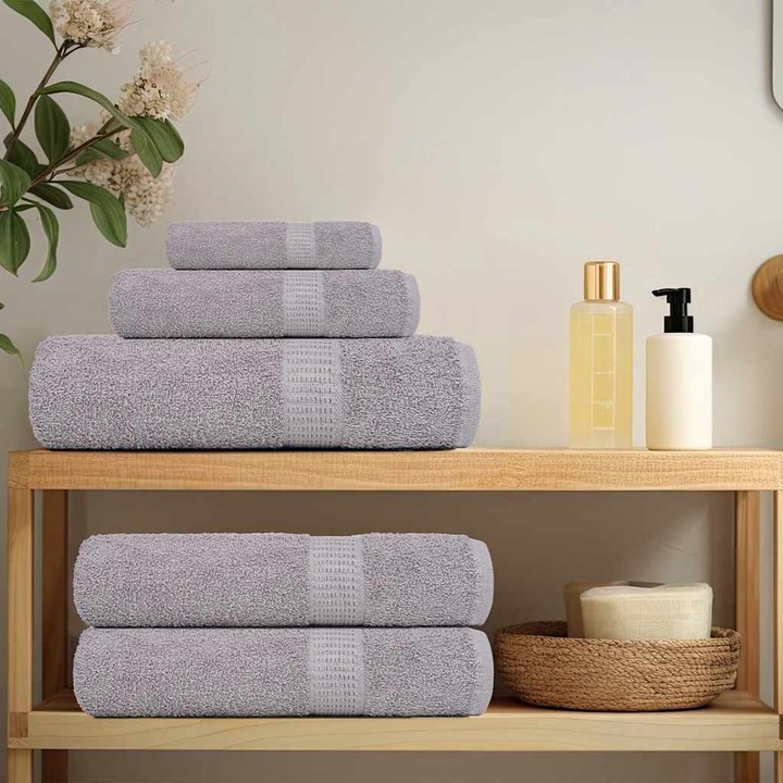 Immagine prodotto VidaXL Asciugamani da bagno 4 pz. Grigio 100x150 cm 360 g/m² 100% cotone Asciugamano da doccia