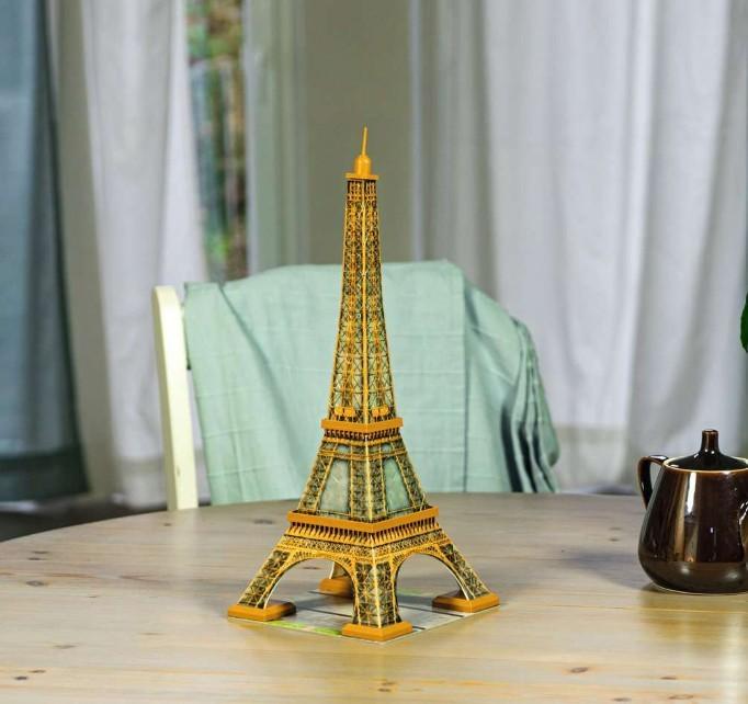 Actual product image Ravensburger 3D Iconics: Eiffel Tower - with light (216 pieces)