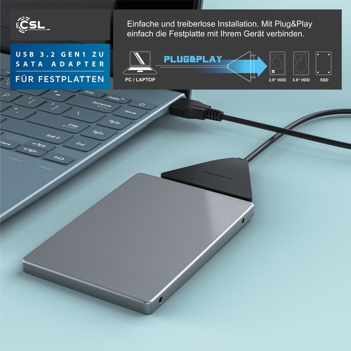 Actual product image CSL USB 3.0 to SATA Adapter Cable