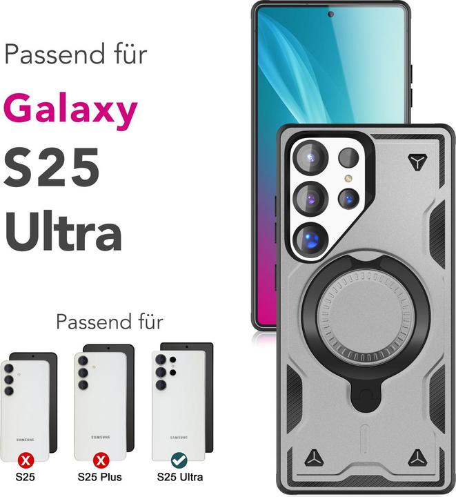 Image du produit Nalia Stormguard - Stossfeste Armor Ring Hülle für MagSafe - Military Kickstand Hardcase (Samsung Galaxy S25 Ultra)