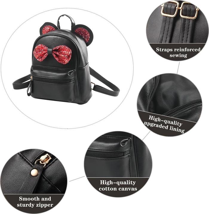 Actual product image Only-Bags.Store Rucksack, Niedliche Fliege Rucksäcke Mini leichte Schultaschen mit Schlüsselanhänger Daypack