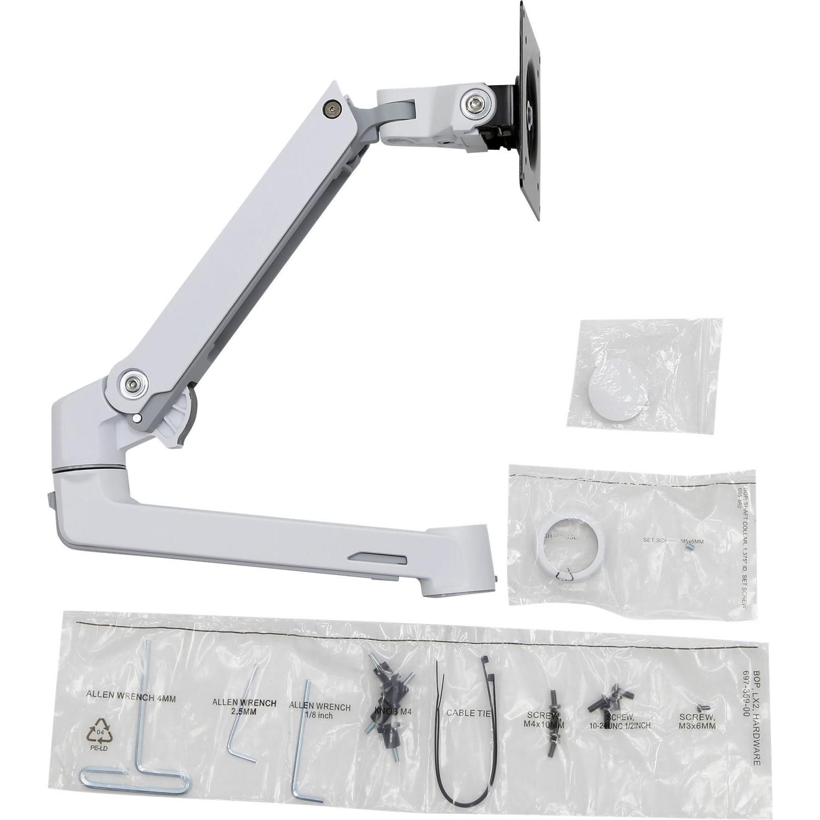 Ergotron Zusatzarm inkl. Ringsatz für LX Monitor Arm (Tisch, 34"), Monitor Halterung, Weiss