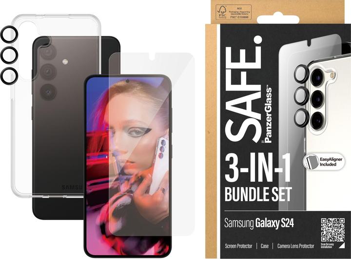 Actual product image Safe Edge to Edge Glass + Case (1 Piece, Samsung Galaxy S24)