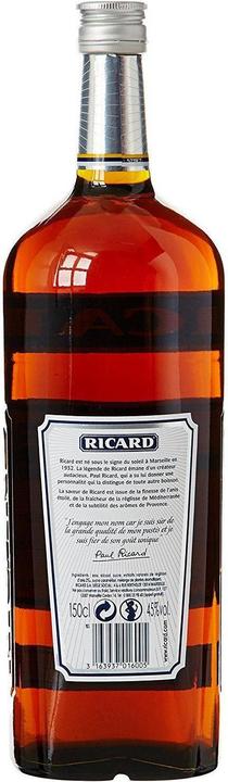 Actual product image Ricard Pastis 1,5 litre 45 % vol.