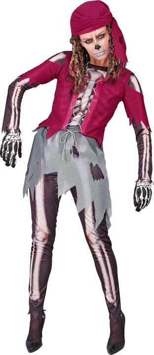 Actual product image Widmann Pirate skeleton ladies' costume shirt with corset and skirt, leggings, headscarf (XL)