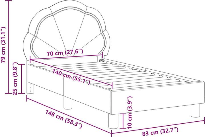Image du produit vidaXL Moderner Bettrahmen (70 x 140 cm)