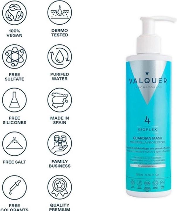 Immagine prodotto Valquer Bioplex No 4 Maschera Protettiva per Capelli per Riparare e Proteggere (275 ml)